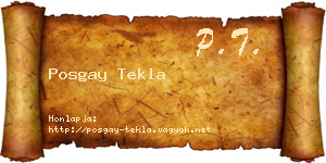 Posgay Tekla névjegykártya